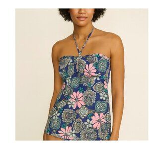 Hobie~Floral Halter Top Womens Colorful Swimwear Separate Top Size M